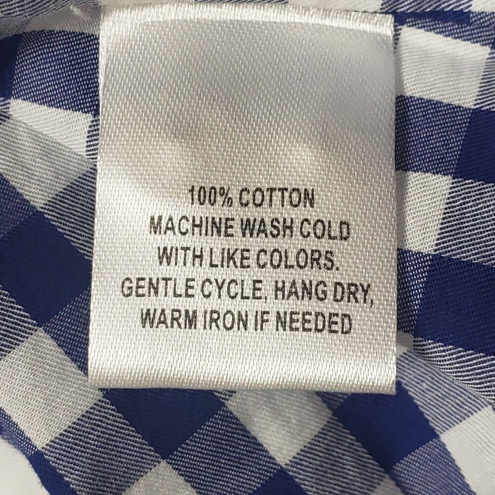 Untuckit Women's Belleza Checkered Shirt Cotton Blue & White Gingham — Pick Size - Picture 6 of 11